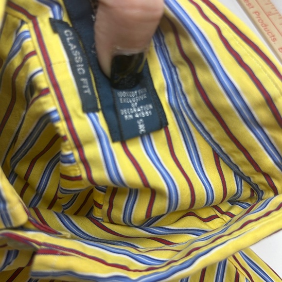 Men's RALPH LAUREN Yellow Blue Red Striped Shirt Size Large - Picture 6 of 6